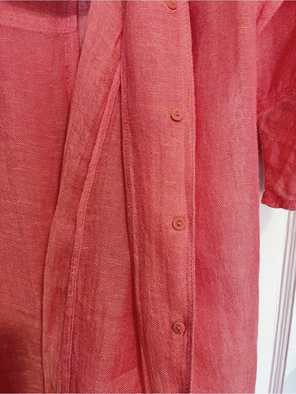 Eileen Fisher Coral Linen Tunic Duster Top Gauze 3X - Picture 7 of 9